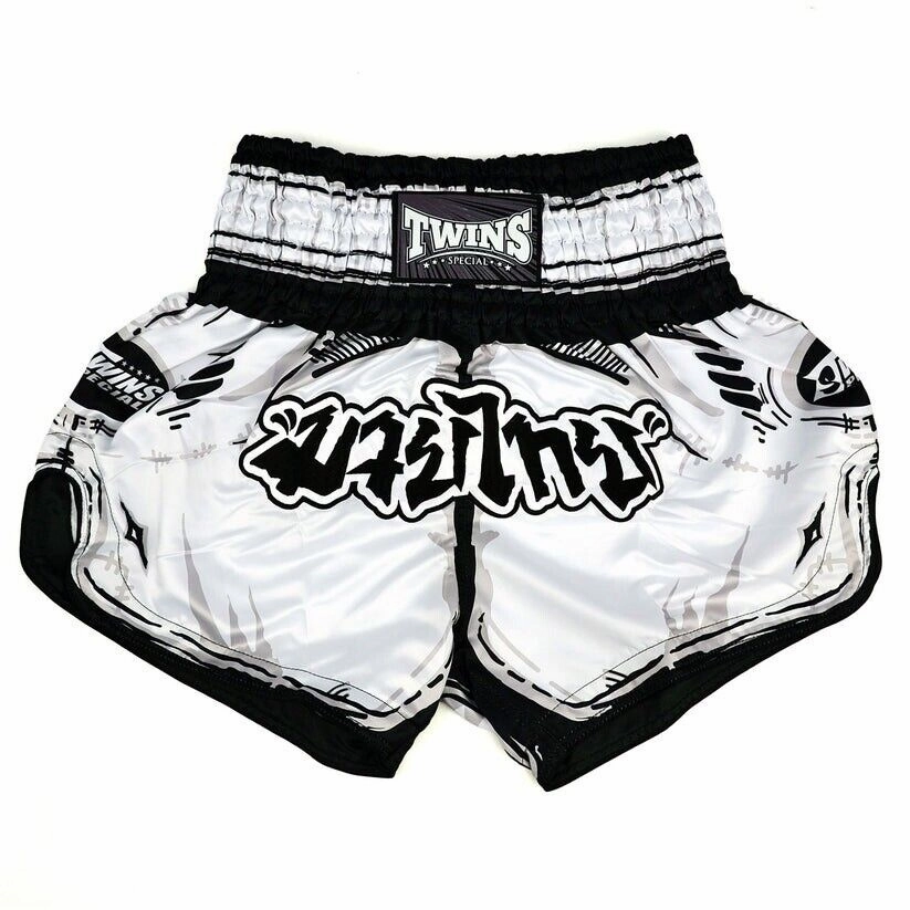 Gym apparel Twins COMIC Muay Thai Shorts White Kickboxing MMA