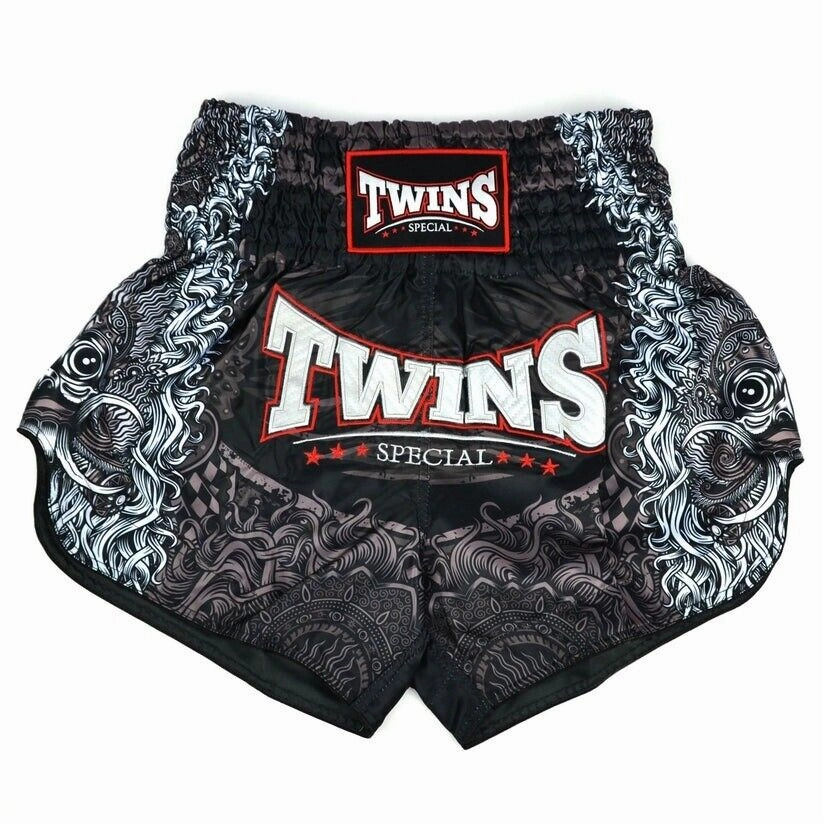 Twins RANGDA Muay Thai Shorts Black Kickboxing MMA surfing gear Chill Style