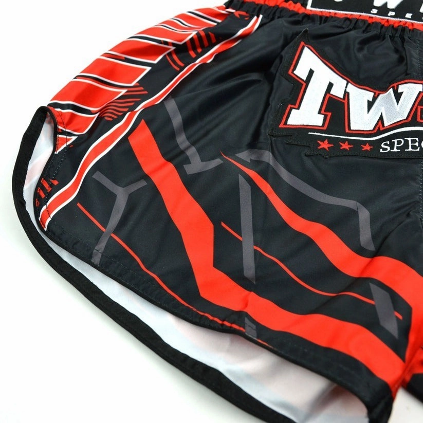 Summer Wardrobe Teflon Coated Finish Twins Special RACING Muay Thai Shorts Black Kickboxing MMA