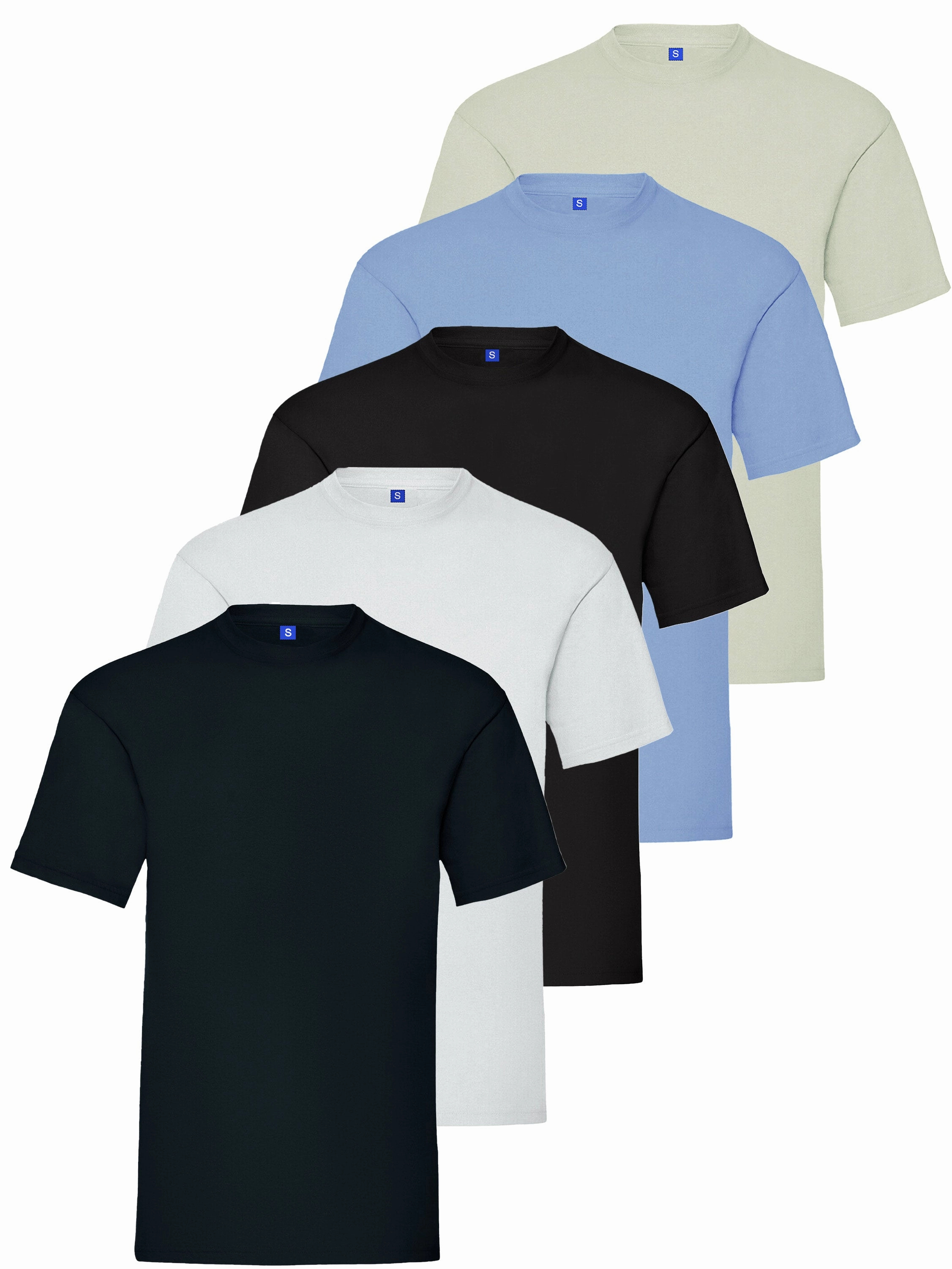 Ultimate Comfort Kruze | Mens Crew Neck T-Shirt (5 Pack) - Multicolour