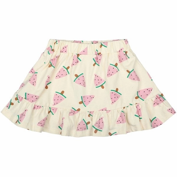 Fashion Tones THE NEW Siblings White Swan Watermelon AOP Kaya Skirt