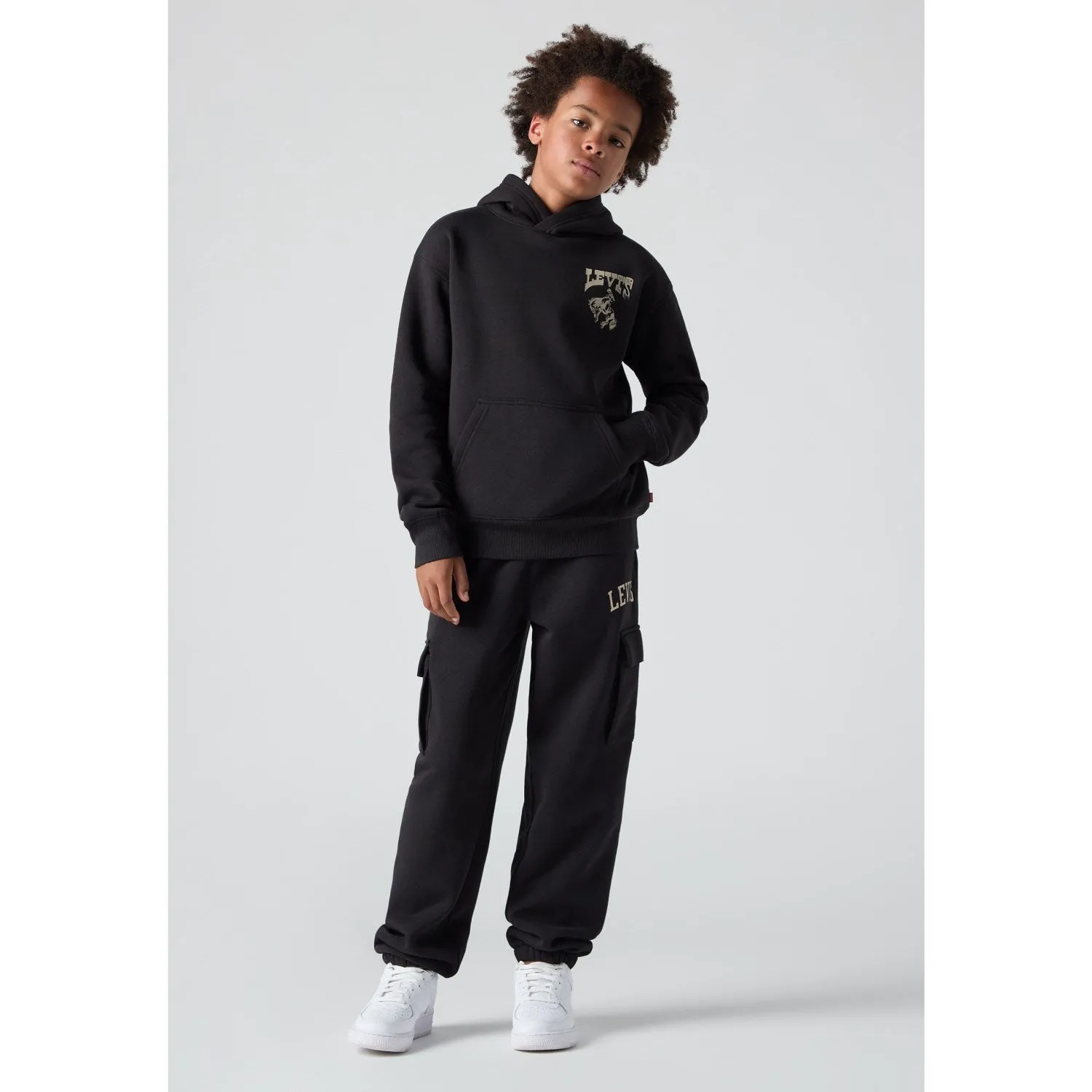 Levi's Jet Black Cargo Jogger rugby field