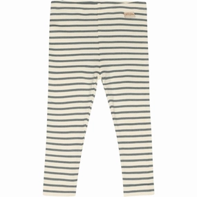 Athletic Wear Ultra Soft Material Petit Piao Light Petrol/Offwhite Leggings Modal Striped
