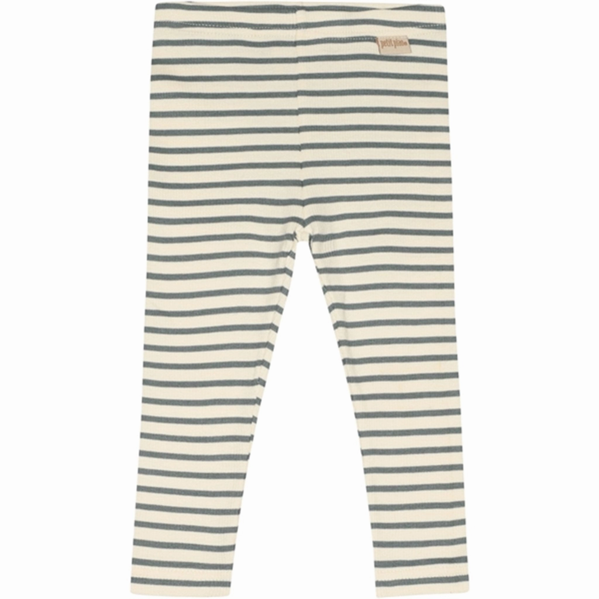 Athletic Wear Ultra Soft Material Petit Piao Light Petrol/Offwhite Leggings Modal Striped