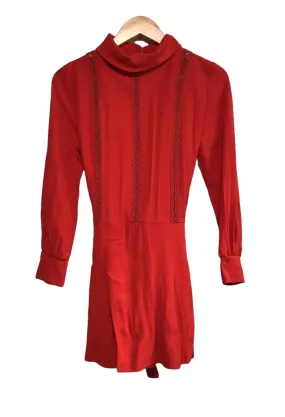 Stylish Touch Soft Mesh Shelana Red Playsuit (Size S)