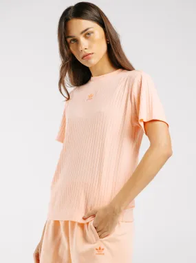 Essentials Wide Rib T-Shirt Distressed Hem Finish