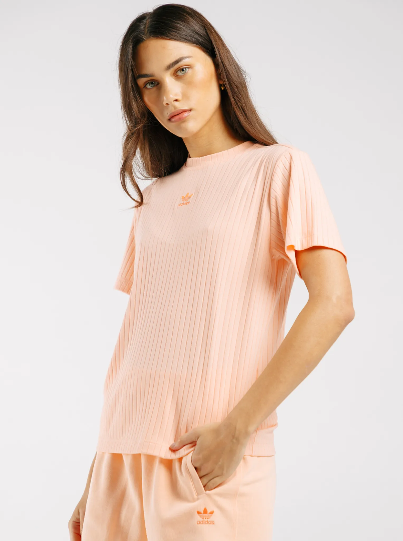 Essentials Wide Rib T-Shirt Distressed Hem Finish