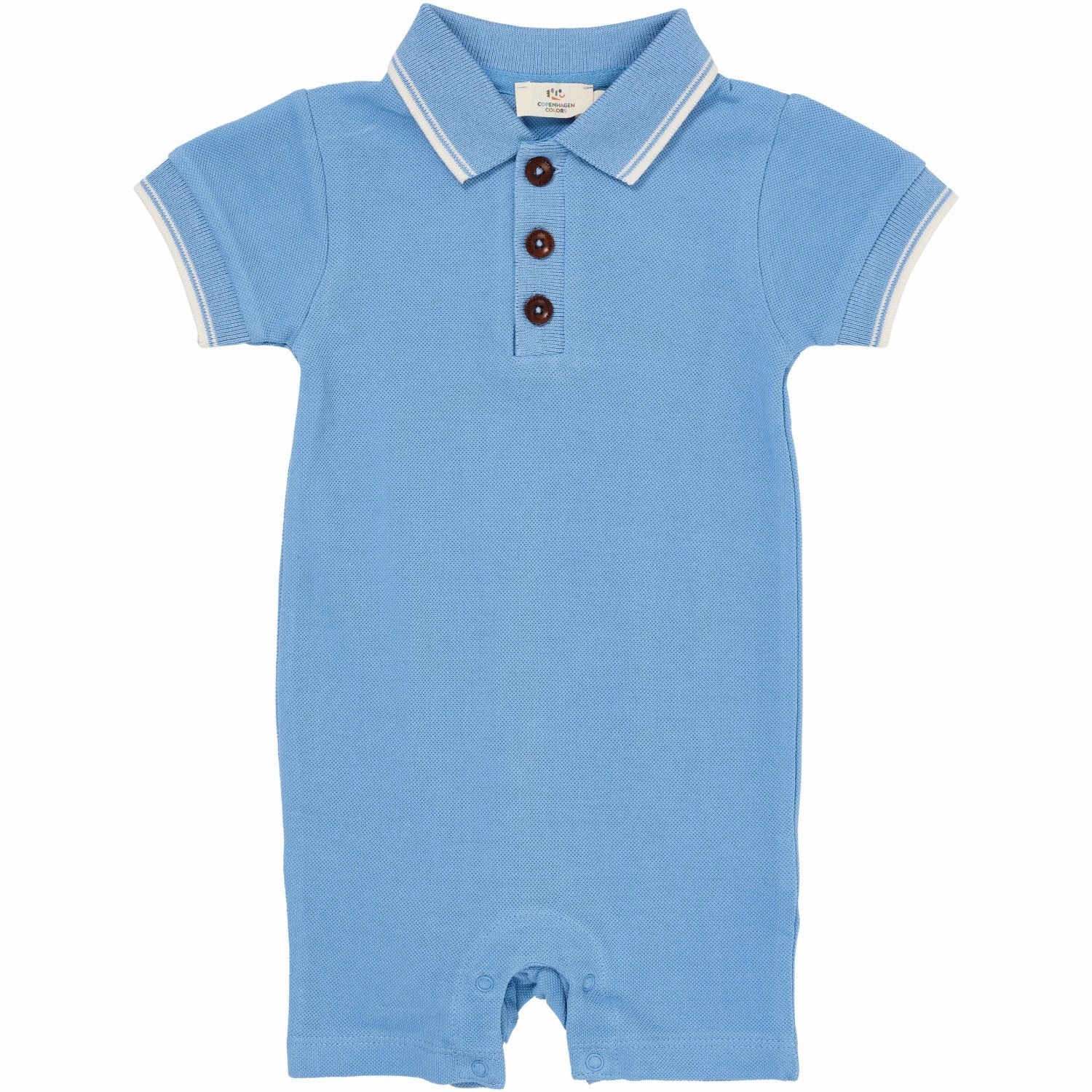 Fine Street COPENHAGEN COLORS Sky Blue Comb. Pique Polo Romper