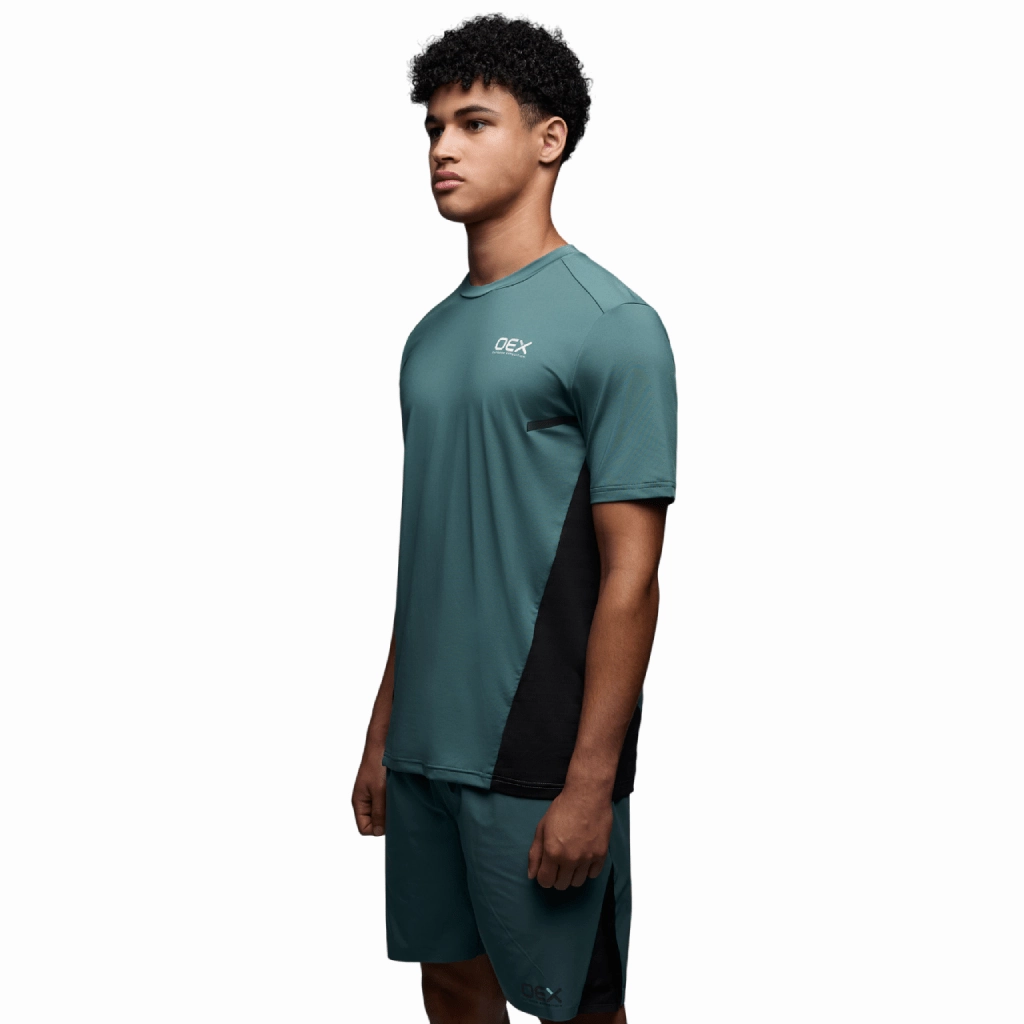 Drop Shoulder Design DoubleStitchedHem OEX Flash 2.0 T-Shirt Men