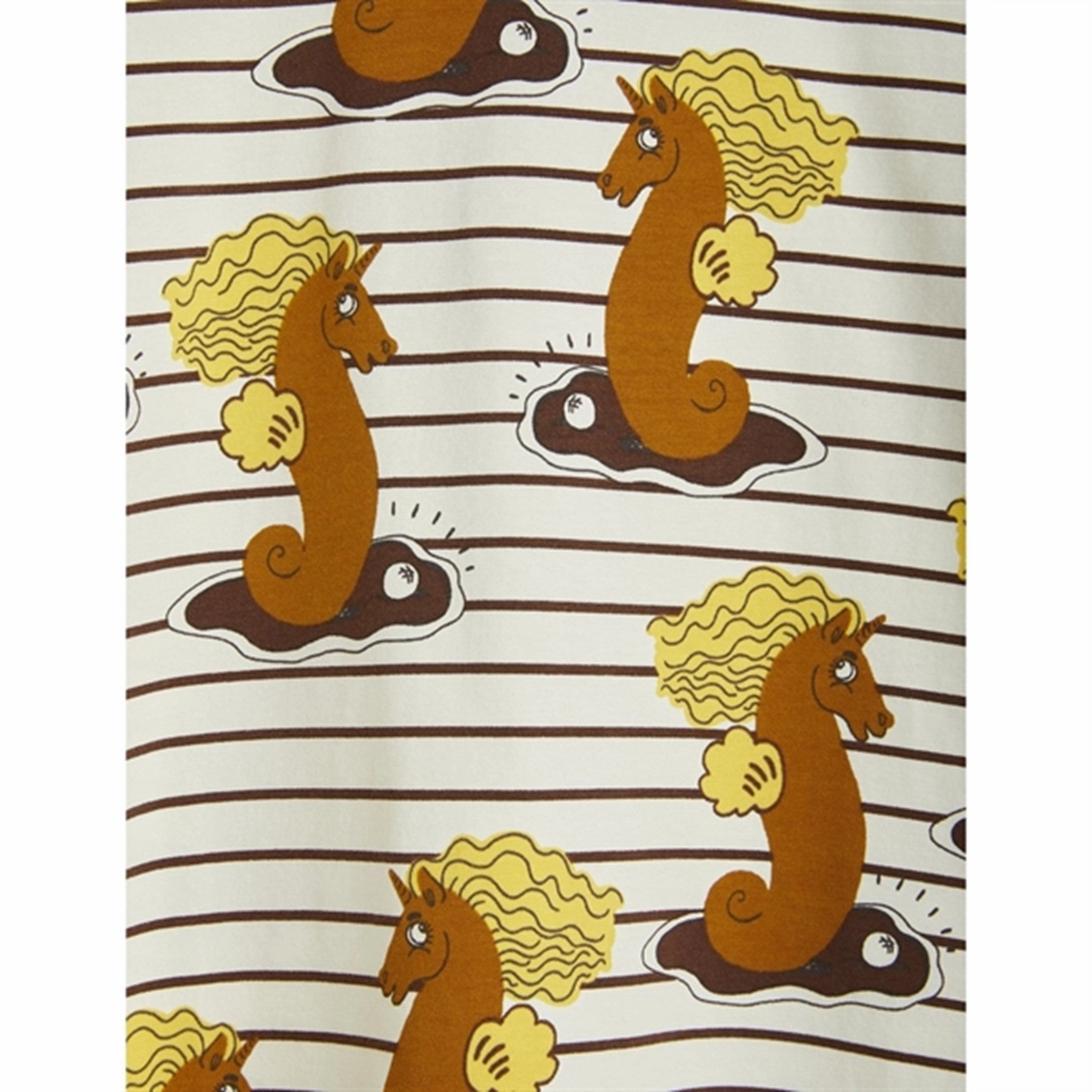 Mini Rodini Unicorn Seahorse AOP Leggings Brown No Pressure Stay Put Cuffs