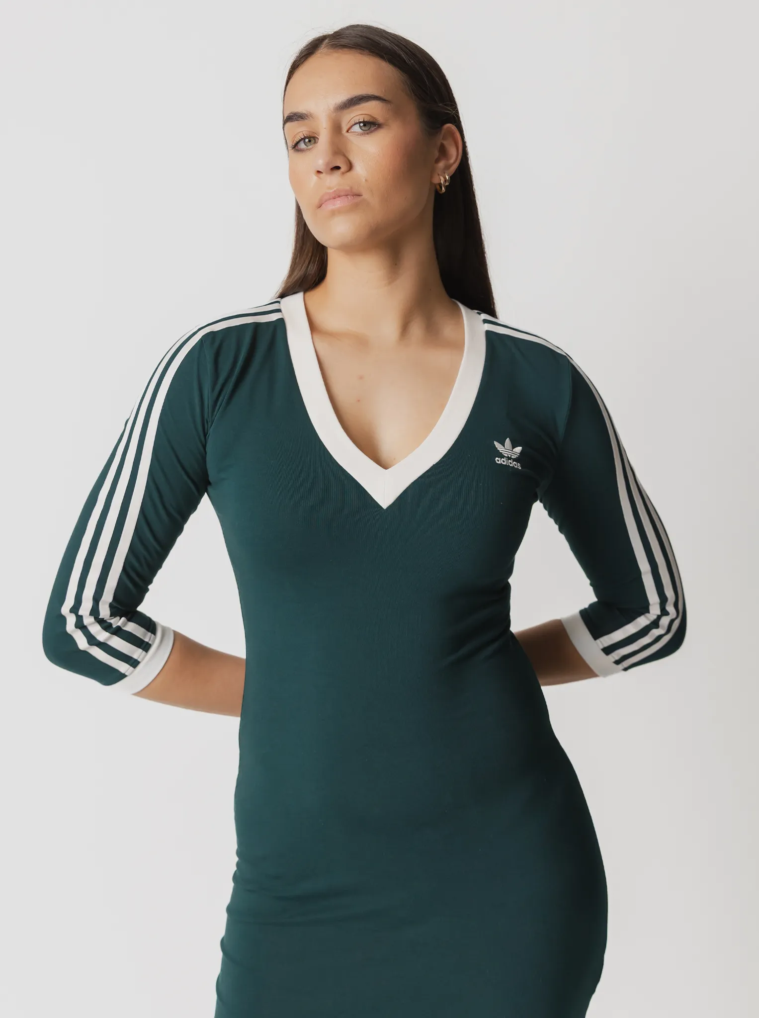 V-Neck Maxi Dress Subtle Drape