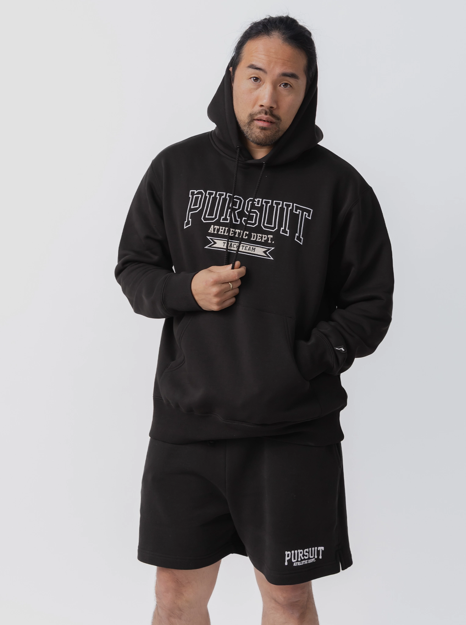 Swimming wear Power Dressing Varsity Heavyweight Pullover in Court Black