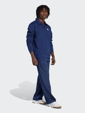 Varsity Loose Half-Zip Distressed Detailing