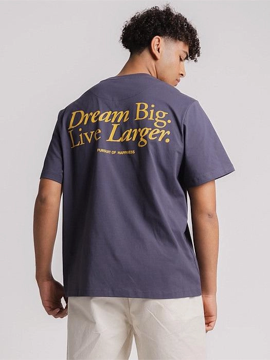 AntiStatic Properties Larger Track Tee in Washed Navy