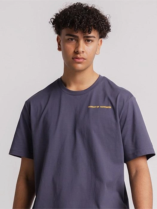 Stretchable Fabric Casual Style Wear Larger Track Tee in Washed Navy