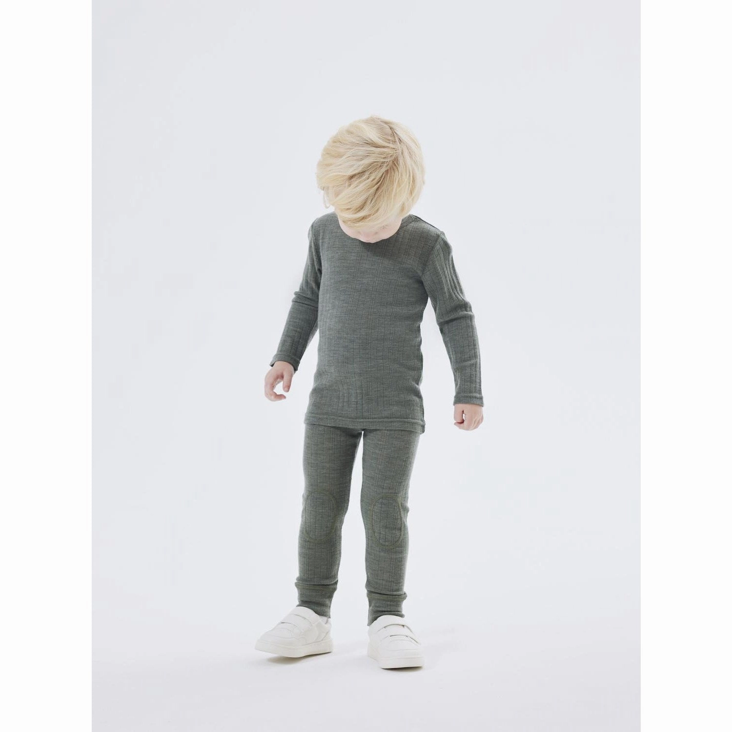 Light support For Kids Non See Name It Mulled Basil Wang Wool Needle Long Johns Solid Noos