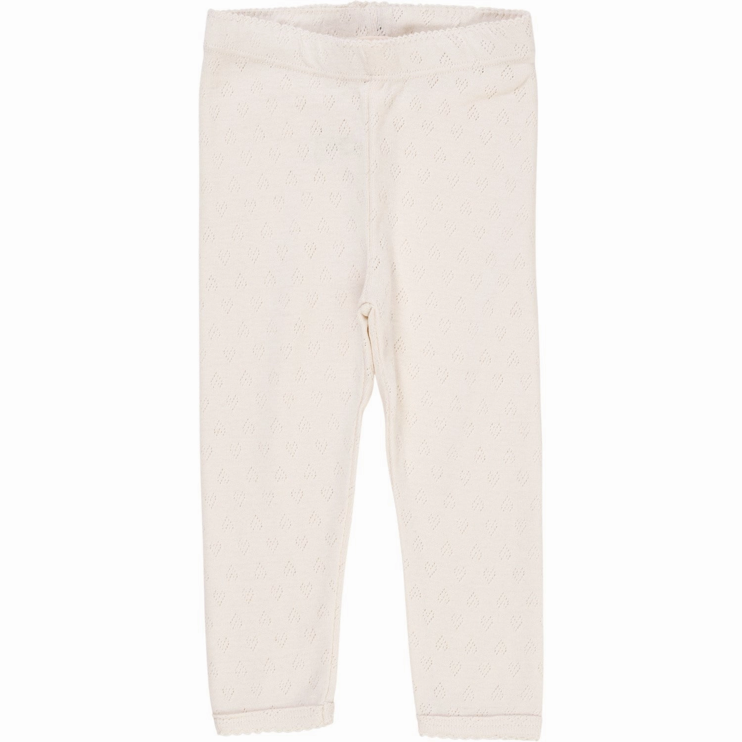 Refined fit sculpted look COPENHAGEN COLORS Cream Pointelle Heart Leggings