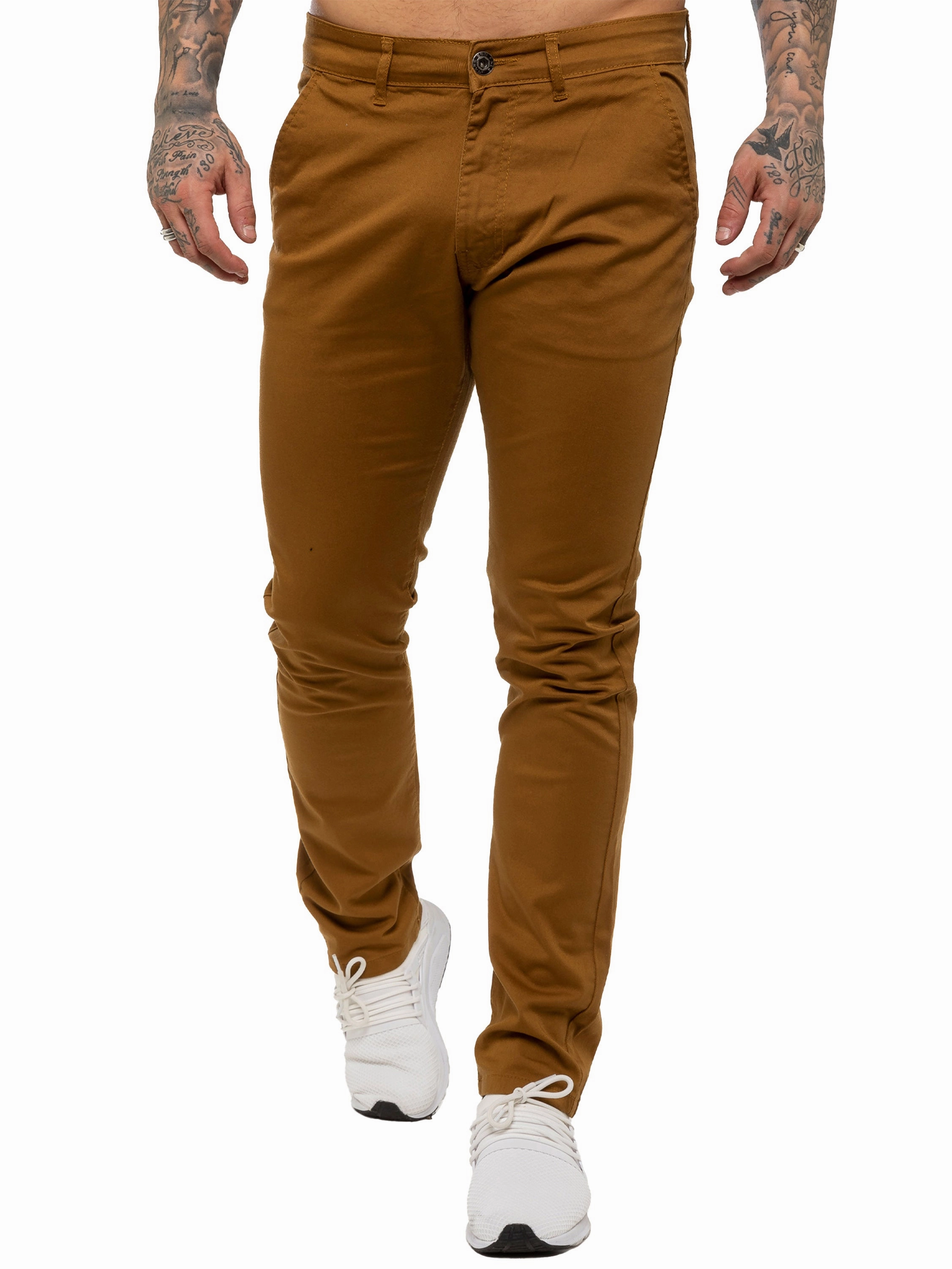 Multi Pocket Utility Mens Chinos Slim Fit Stretch Jeans | Enzo Designer Menswear