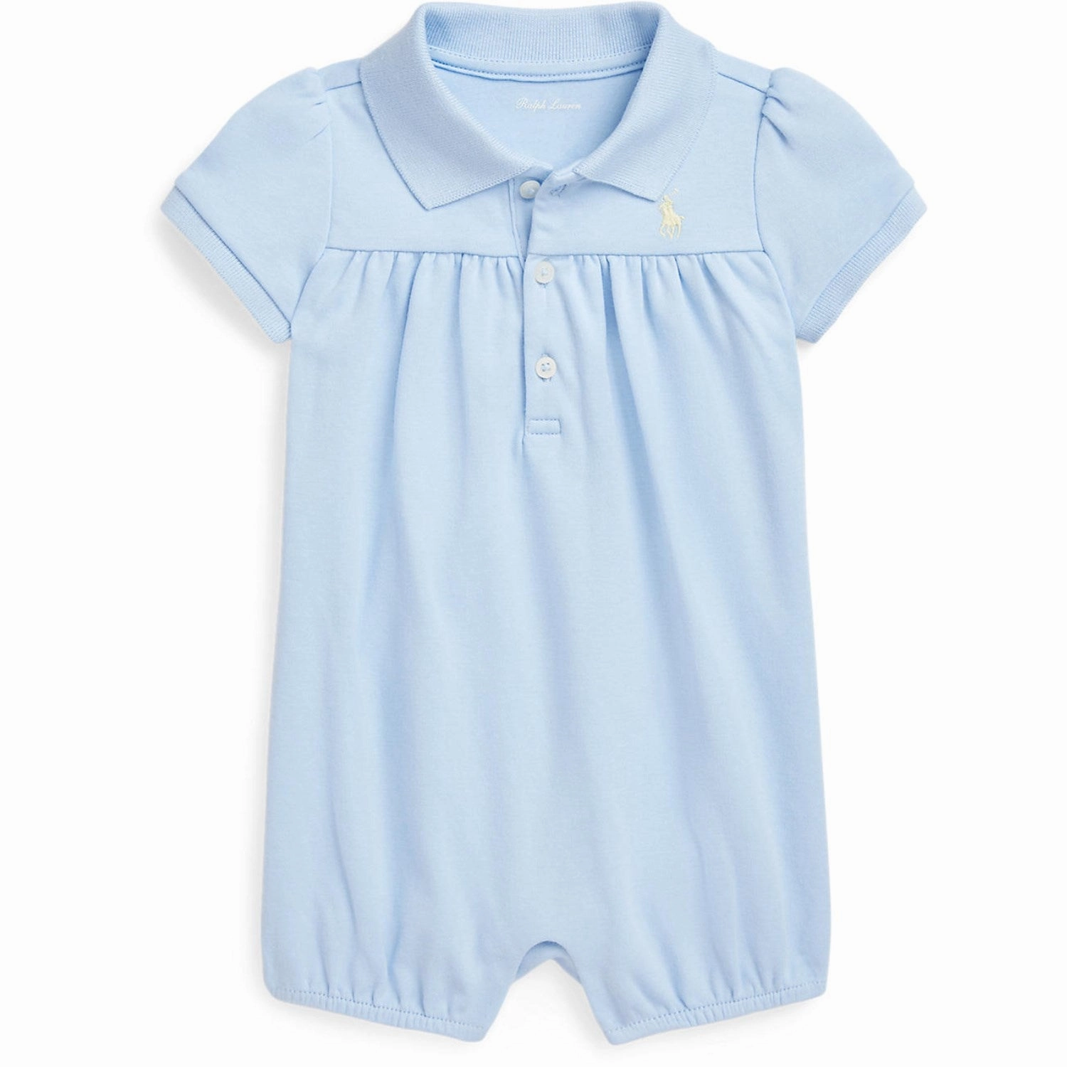 Clean Gym Ralph Lauren Baby Office Blue W/ Yellow Bubble Shortall