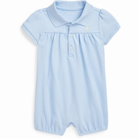 Clean Gym Ralph Lauren Baby Office Blue W/ Yellow Bubble Shortall