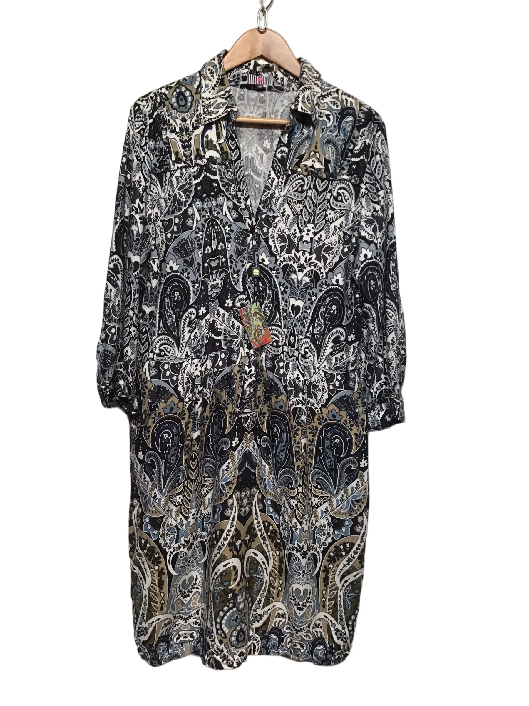 Vilagallo Patterned Dress (Size L) Eye Catching