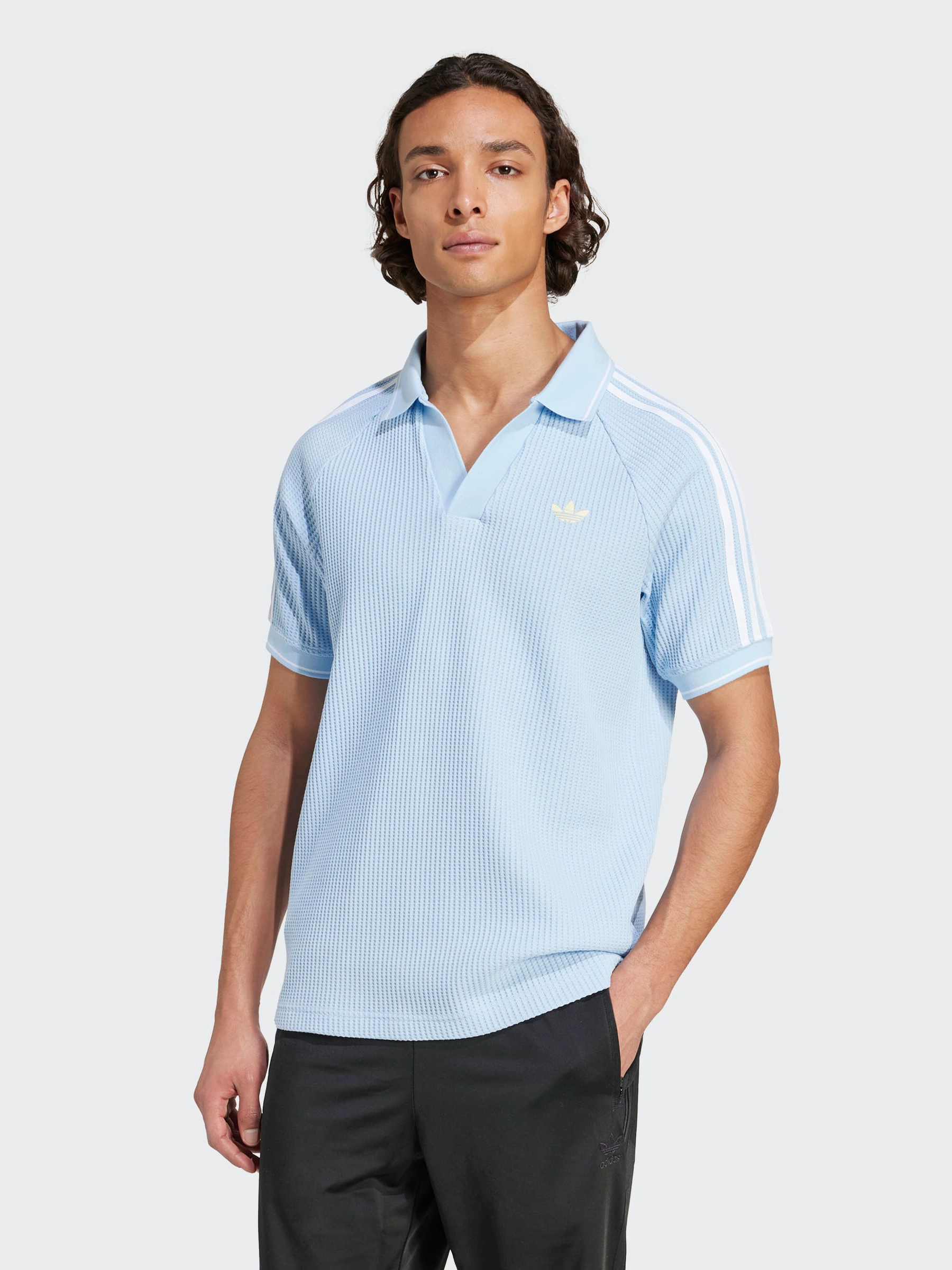 Waffle Knit Polo Shirt Adult sophistication