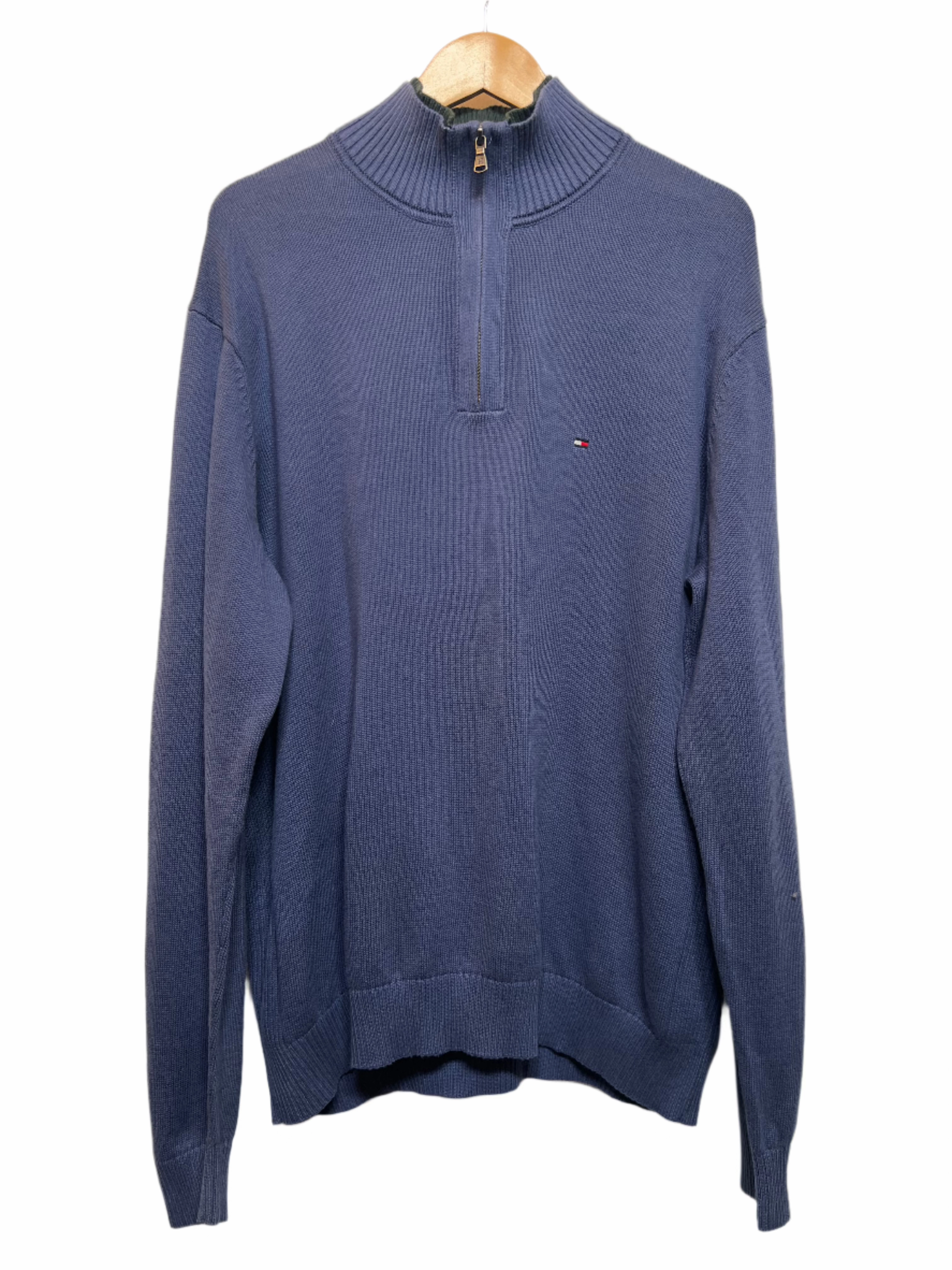 Casual Cool Morning Chill Tommy Hilfiger Blue Quarter Zip (Size XL)
