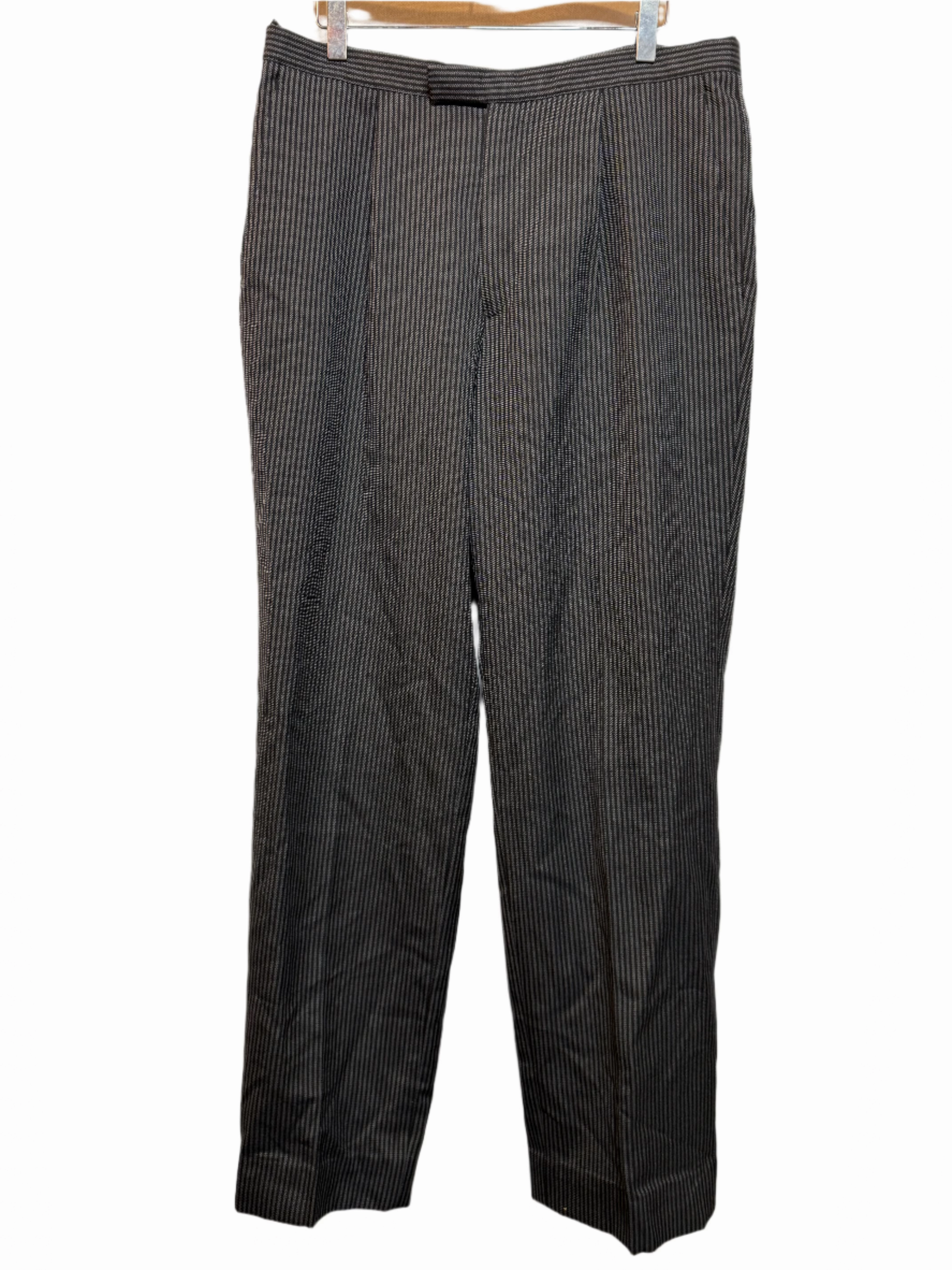 Wallers Mens Black Pinstripe Trousers (32x32) Heat Dissipating