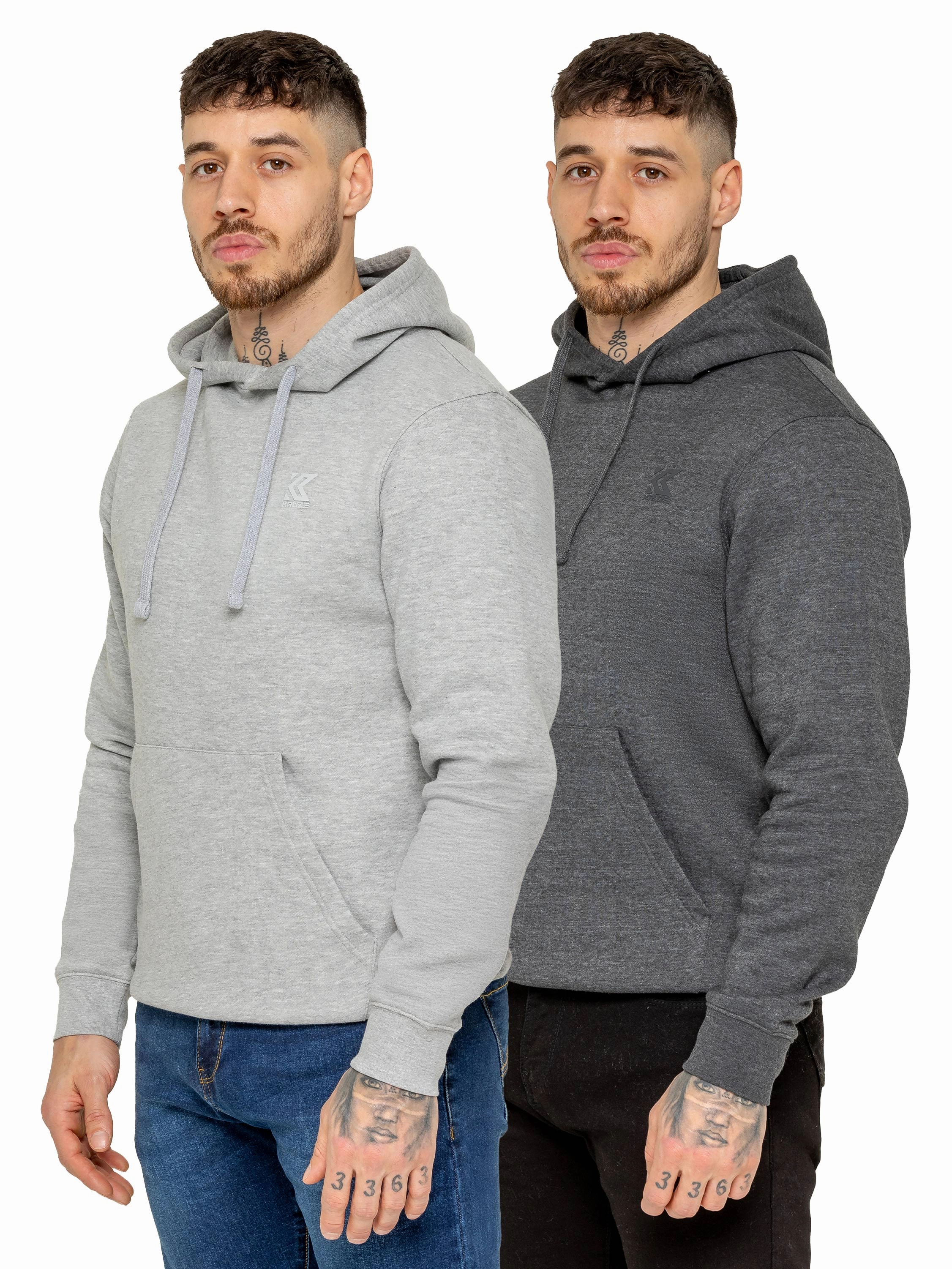 Kruze | Mens Fleece Hoodie 2 Pack Penguin like