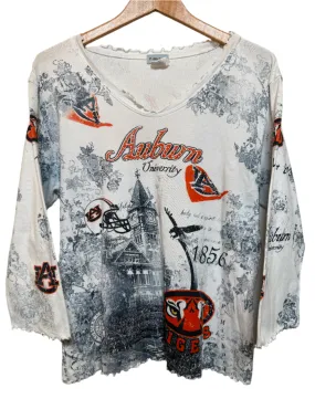 P.Micheal Auburn White Blouse Top (Size L) Contemporary Style