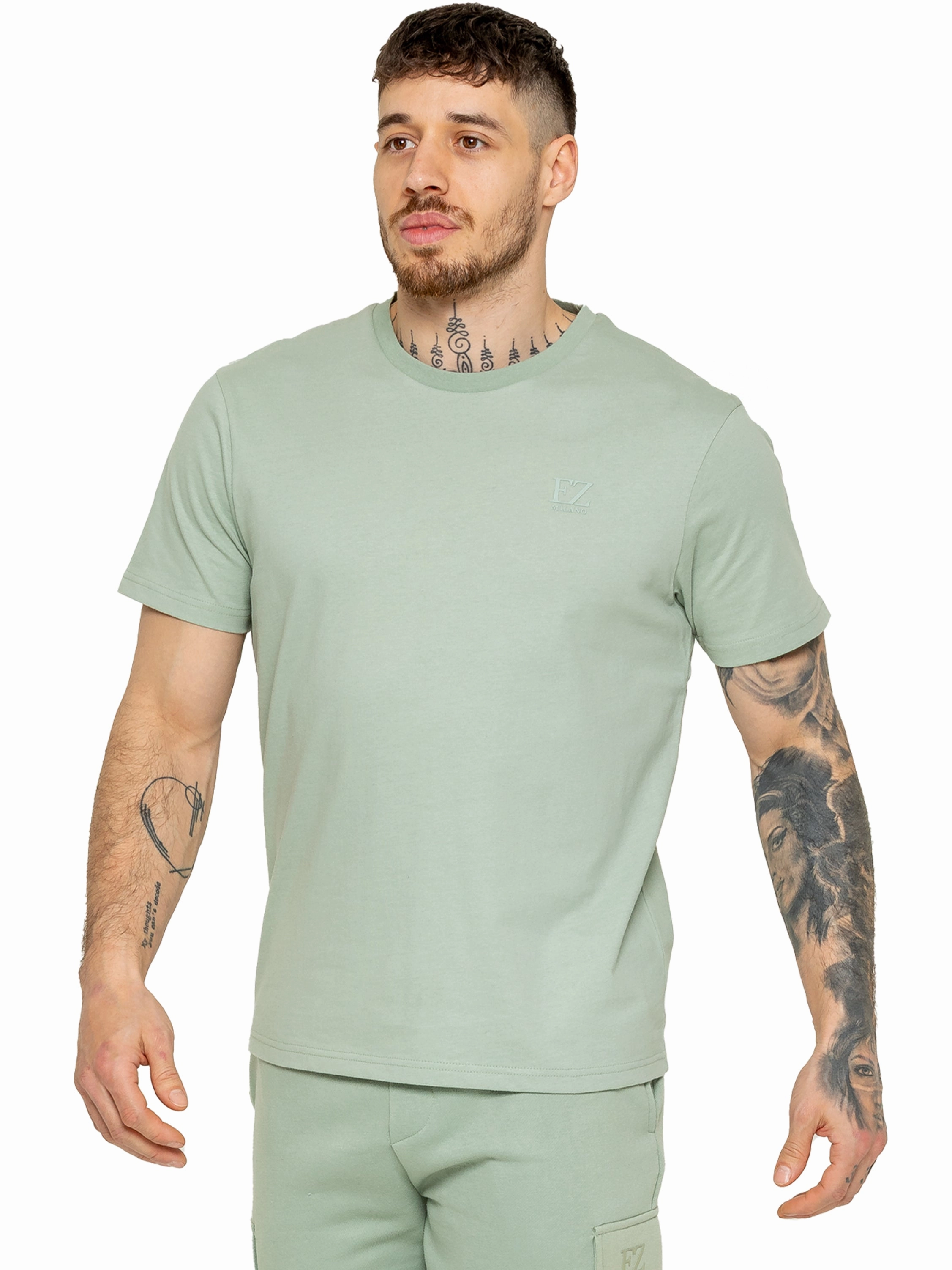 Enzo | Mens Crew Neck T-Shirt Chic Fashion skinny but not tight
