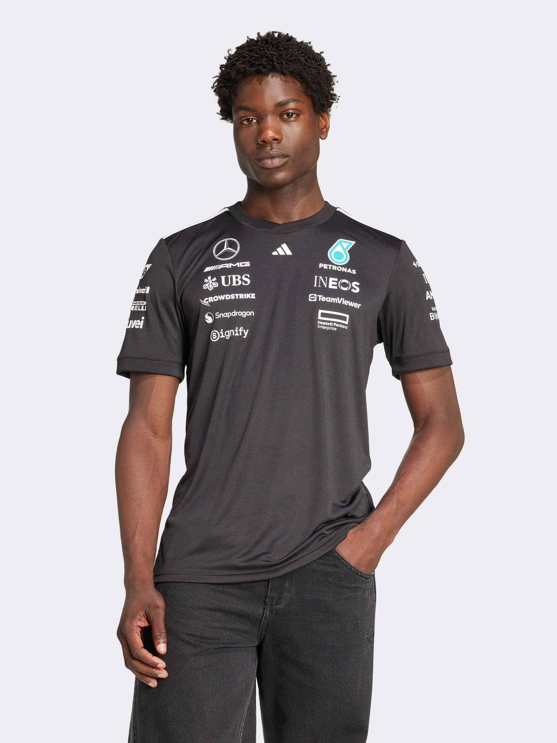 Cozy Design Basic Wardrobe Piece Mercedes AMG Petronas Formula One Team Black Driver Jersey