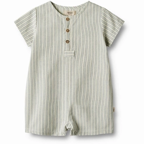 Wheat Aquablue Stripe Playsuit Niller Slim Simple Clean Gym