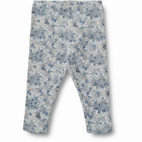 Flexible Fabric Lightweight Comfort Wheat Blue Summer Flowers Jersey Leggings Jules