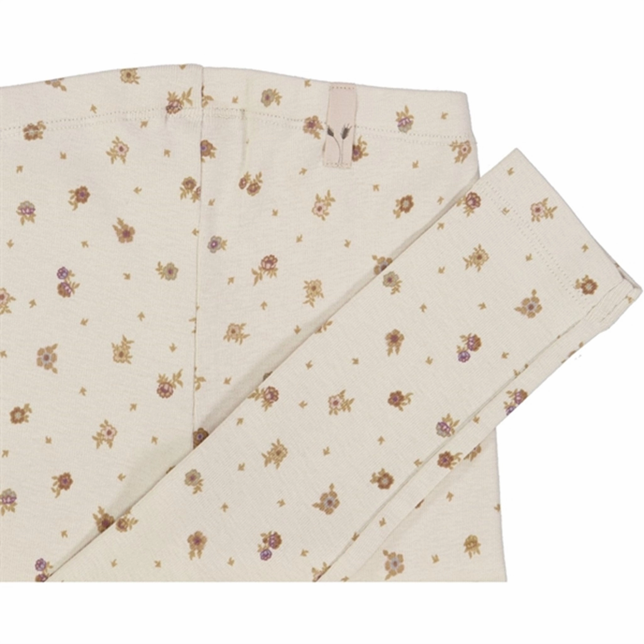 Wheat Chalk Flowers Jersey Leggings Quick Dry Home Lounge Fade Resistant