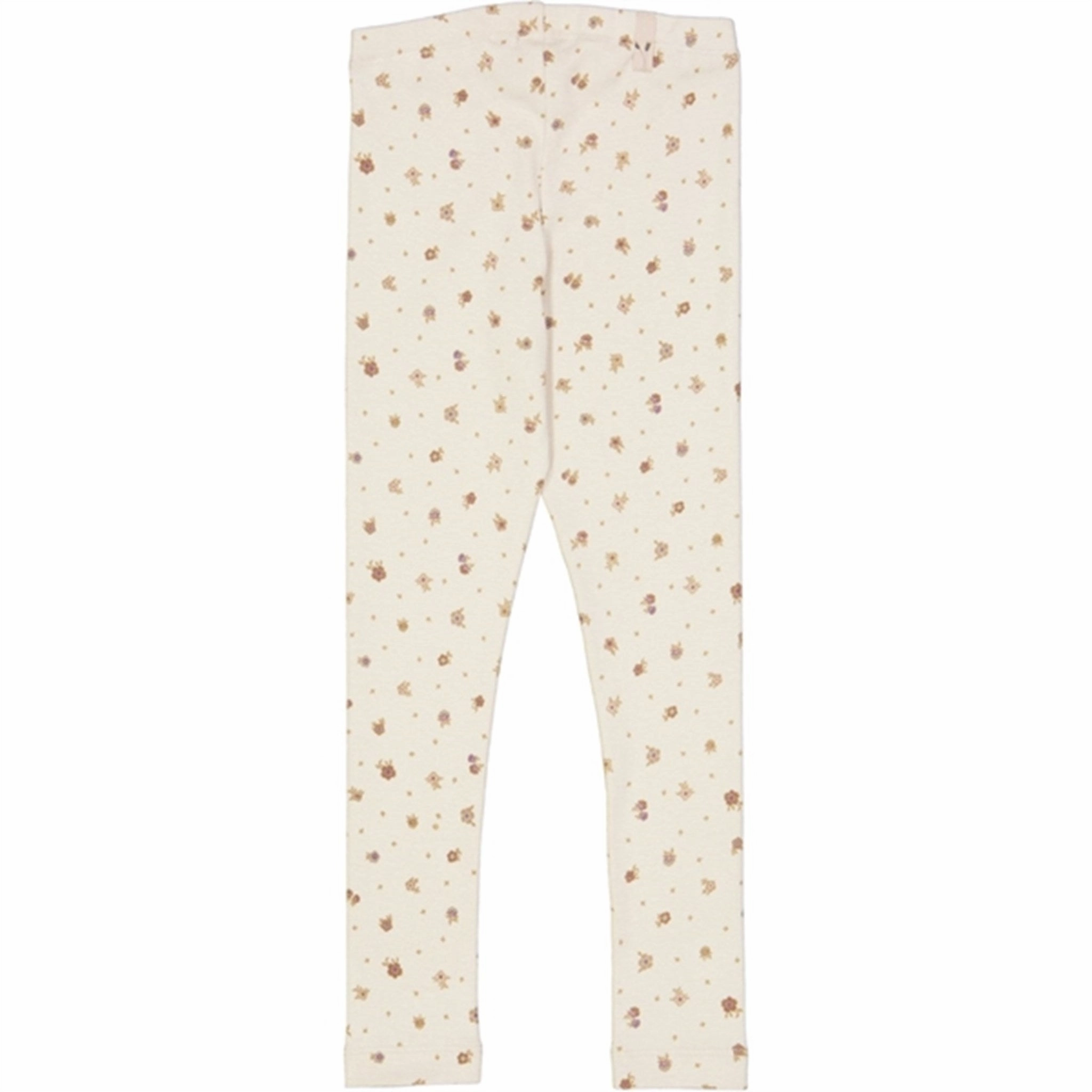 Wheat Chalk Flowers Jersey Leggings Refined Fabric