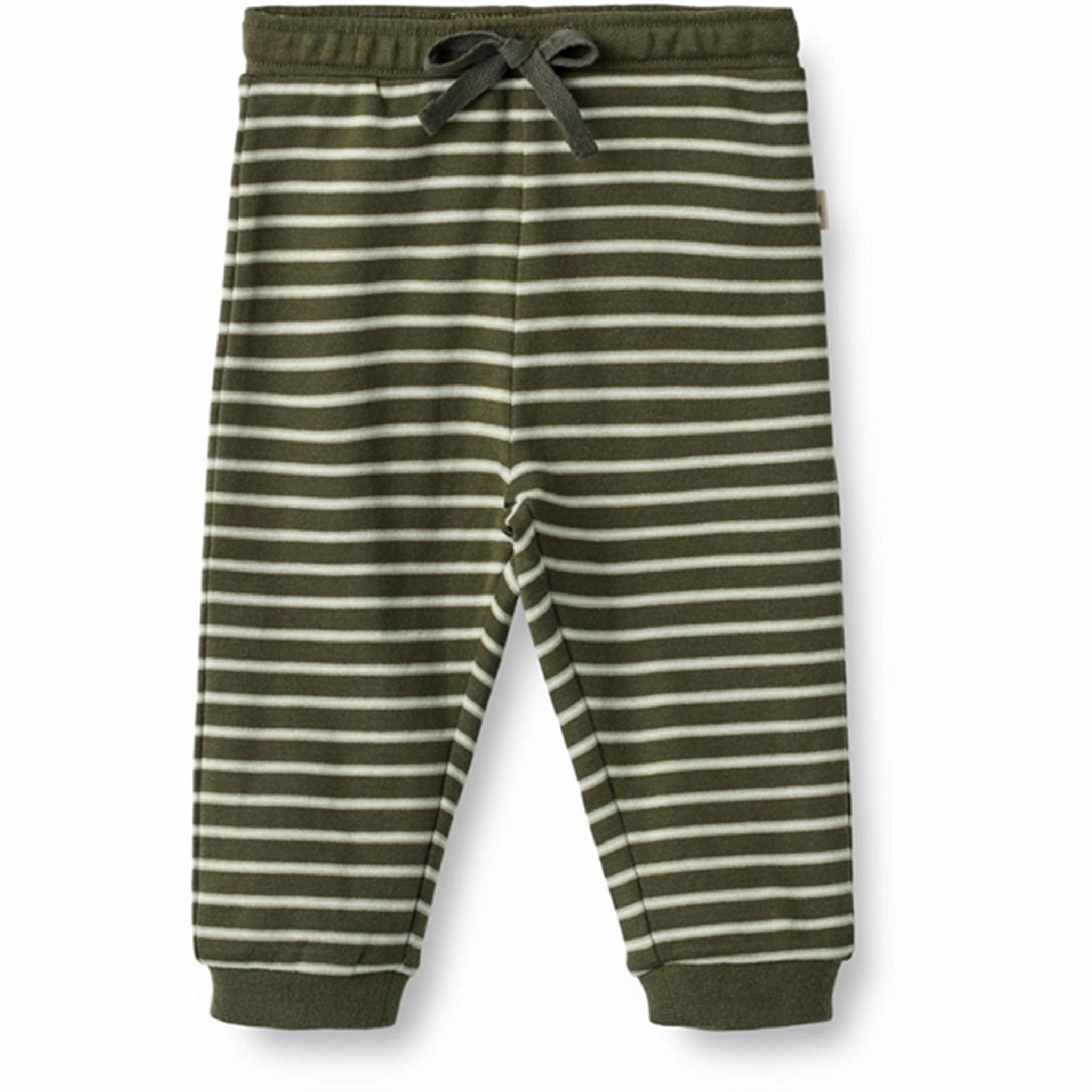 compostable Wheat Dark Green Stripe Soft Sweatpants Leo