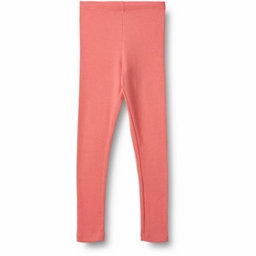 Wheat Light Coral Rib Leggings Maddy Wrinkle Resistant Summer Wear Effortless Comfort Wear