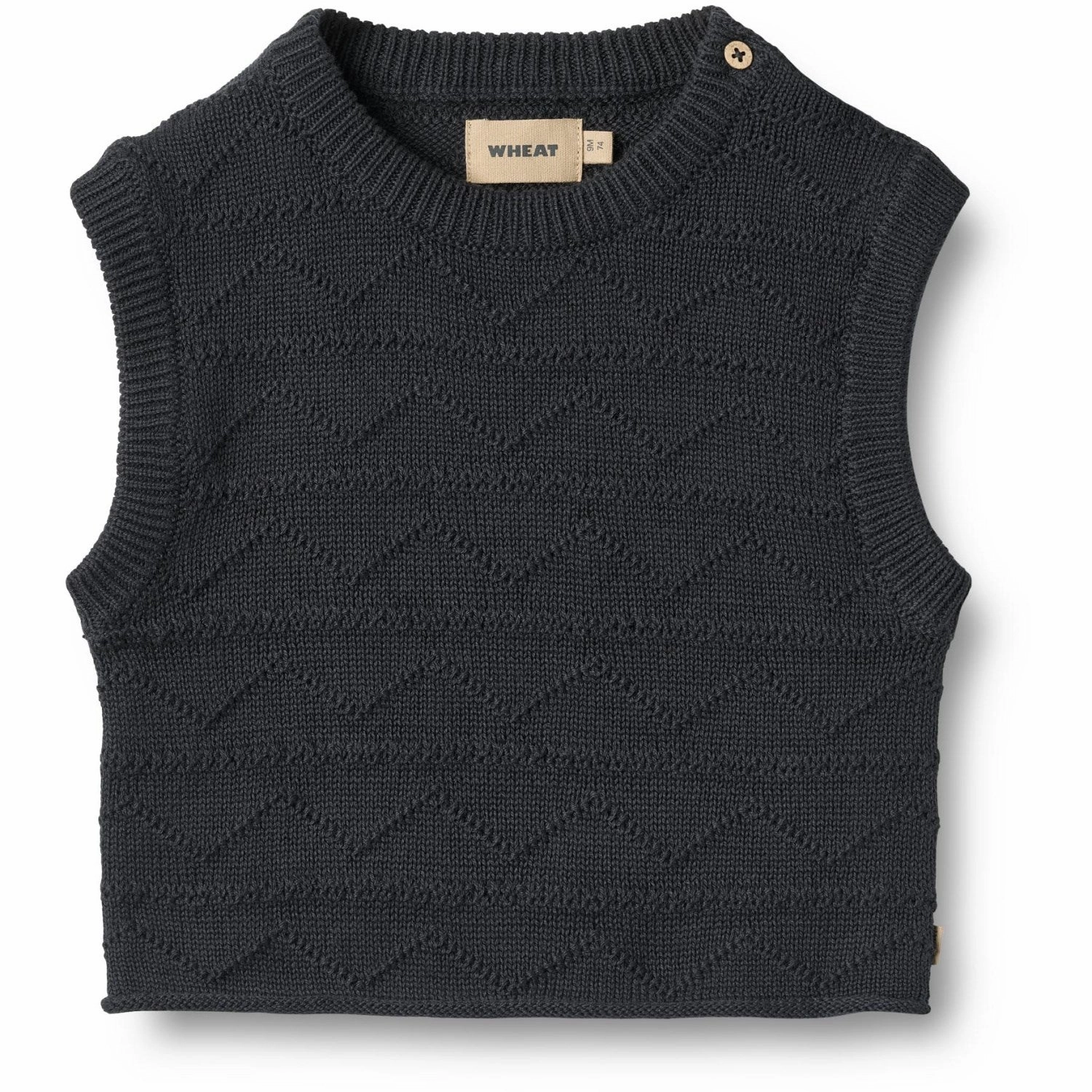Wheat Navy Knit Vest Bobby fade - resistant clothing safeguard