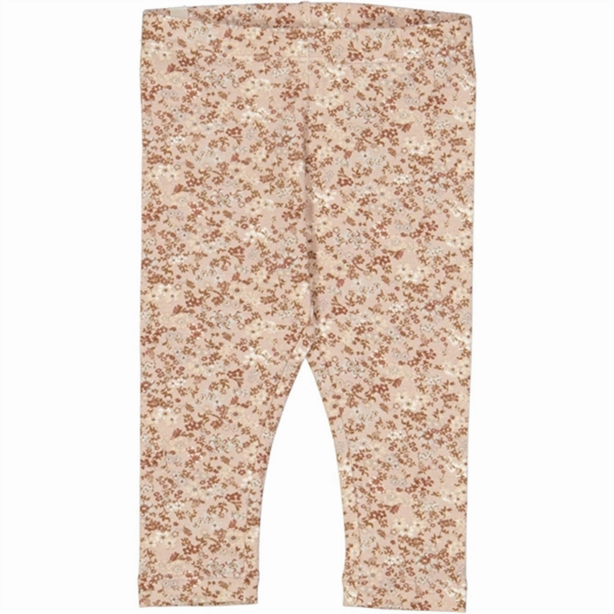 Wheat Pale Lilac Flowers Jersey Leggings Four Way Stretch Fabric Smart Fit