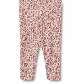 Stretch Panels Wheat Pale Rose Flowers Leggings Jules