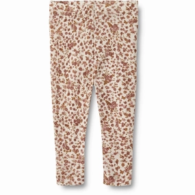 Flexible Wear Casual Day Wheat Rose Flowers Wool Leggings Agi
