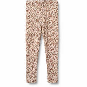 Wheat Rose Flowers Wool Leggings Agi Chic Performance Fit