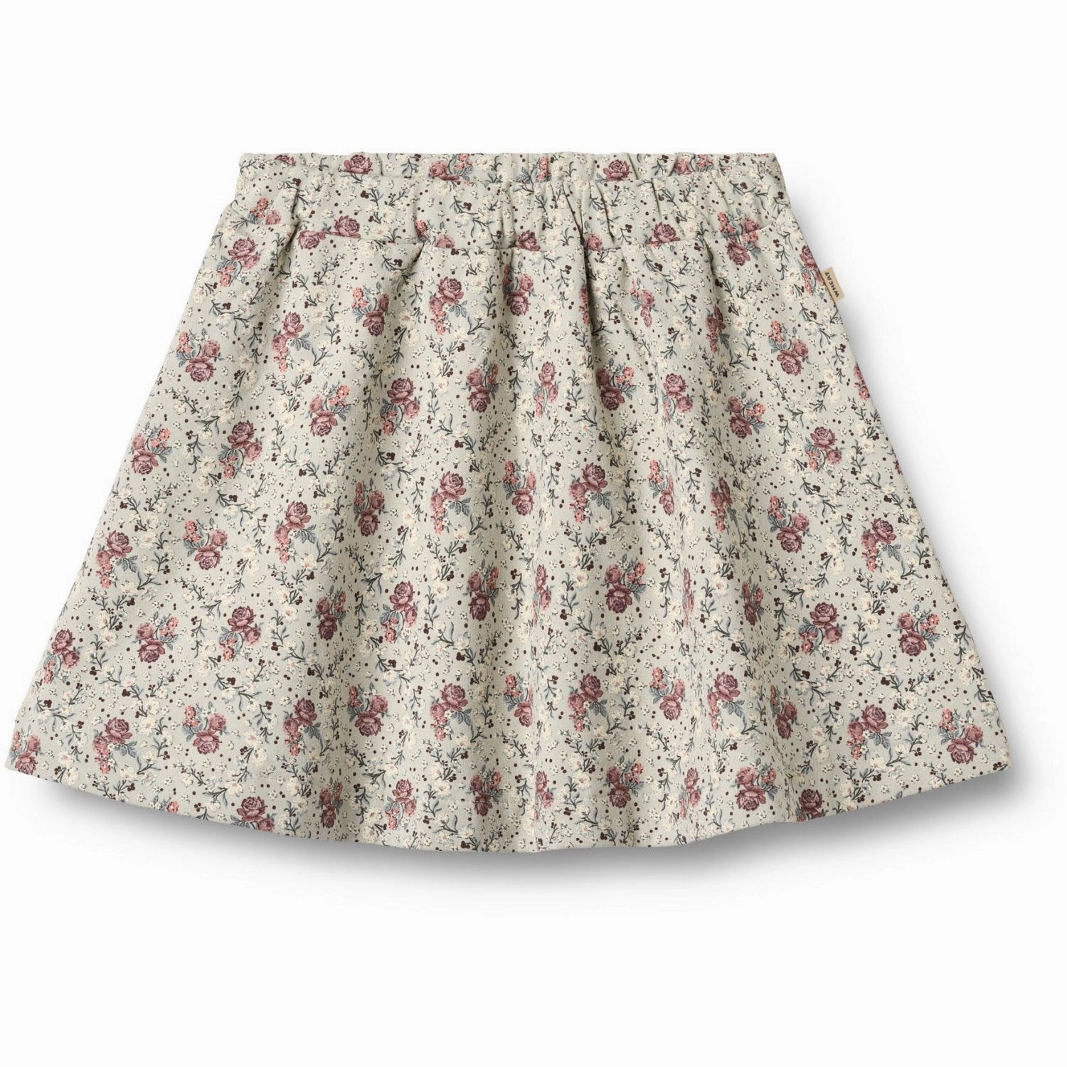 Structured Shape Wheat Slightly Green Flowers Sweat Skirt Manuella