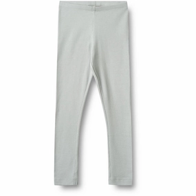 Rubberized Waistband Edge Wheat Soft Blue Rib Leggings Maddy