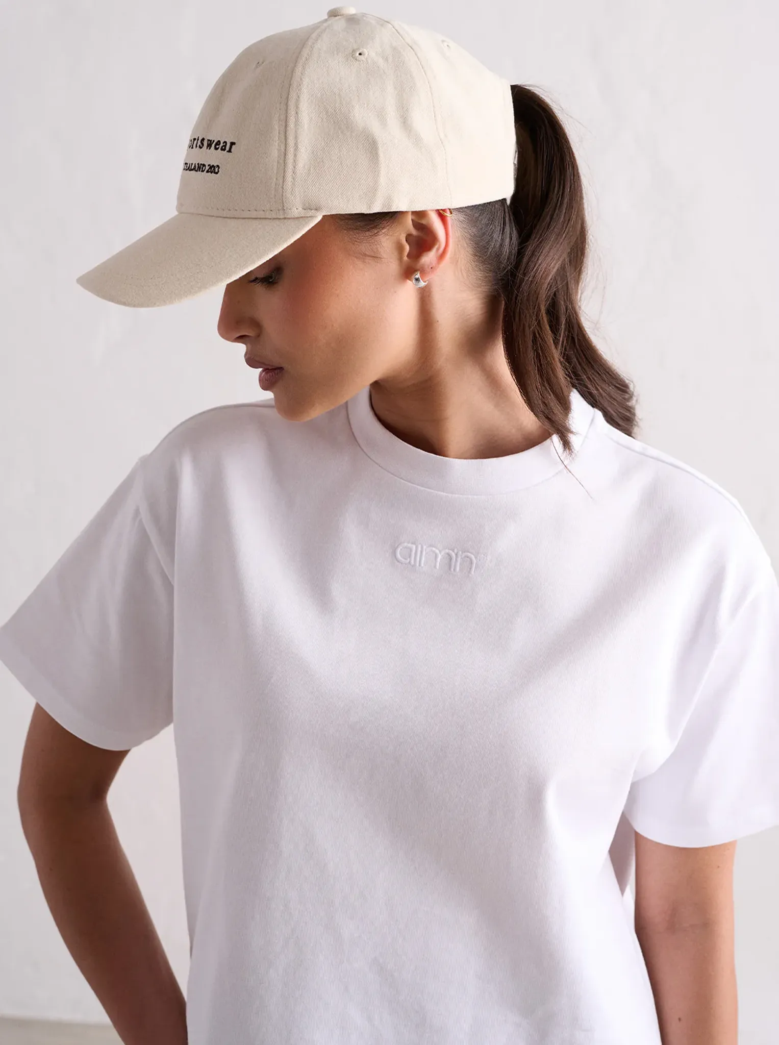 White Boxy T-Shirt Relaxed fit wear DropShoulderDesign
