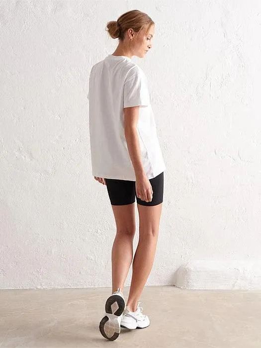 White Boyfriend T-Shirt Sporty Chic