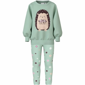 runway venue technical fabric Name It Gossamer Green Nmfvalona Ls Long Rlx Sweat Set Unb