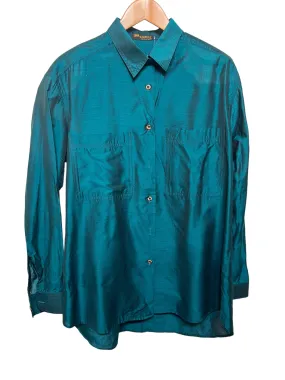 Fitted Cut Women??s Longsleeve Blue Blouse (Size XL)
