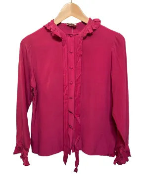 Women??s Pink Longsleeve Blouse (Size M) Chic Ensemble